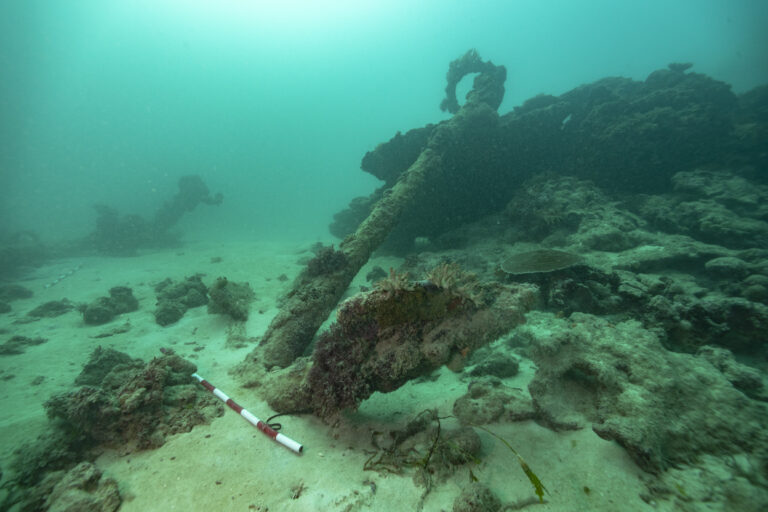 Measuring the anchor.